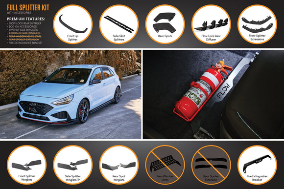 FLOW Designs  i30N Hatch PD FL 2021 Full Lip Splitter Set - MODE Auto Concepts
