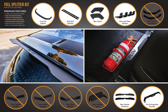 FLOW Designs  i30N Hatch PD FL 2021 Full Lip Splitter Set - MODE Auto Concepts