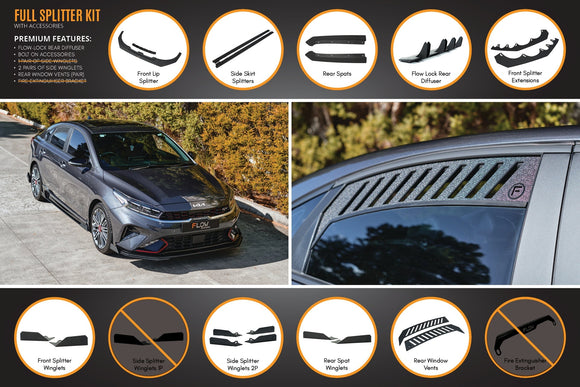 FLOW Designs  Cerato GT Sedan FL Full Lip Splitter Set - MODE Auto Concepts