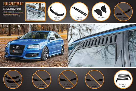 FLOW Designs  S3 8P2 Hatch (FL) Full Lip Splitter Set - MODE Auto Concepts