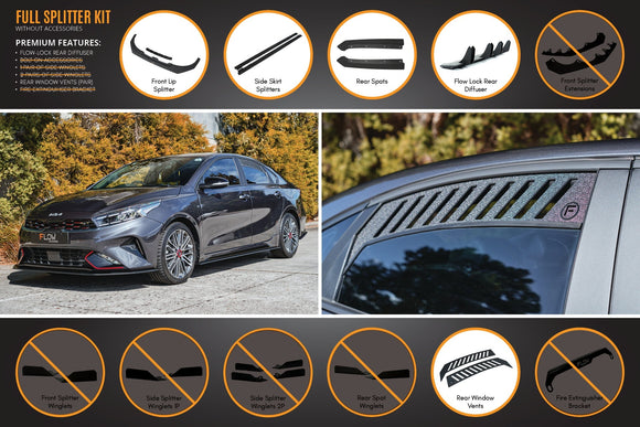 FLOW Designs  Cerato GT Sedan FL Full Lip Splitter Set - MODE Auto Concepts