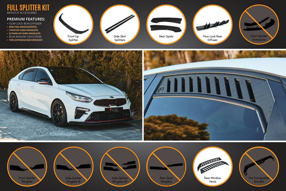 FLOW Designs  Cerato GT Sedan PFL Full Lip Splitter Set - MODE Auto Concepts