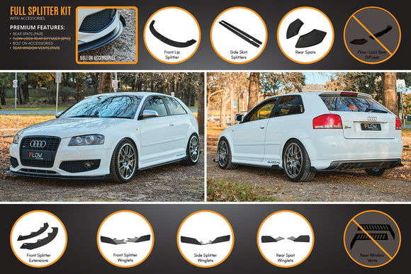 FLOW Designs  S3 8P Hatch (PFL) Full Lip Splitter Set - MODE Auto Concepts