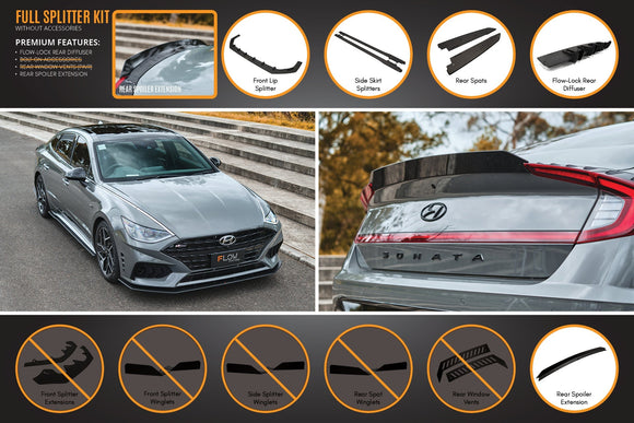 FLOW Designs  DN8 Sonata N Line 2020-2023 Full Lip Splitter Set - MODE Auto Concepts