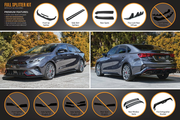 FLOW Designs  Cerato GT Sedan FL Full Lip Splitter Set - MODE Auto Concepts