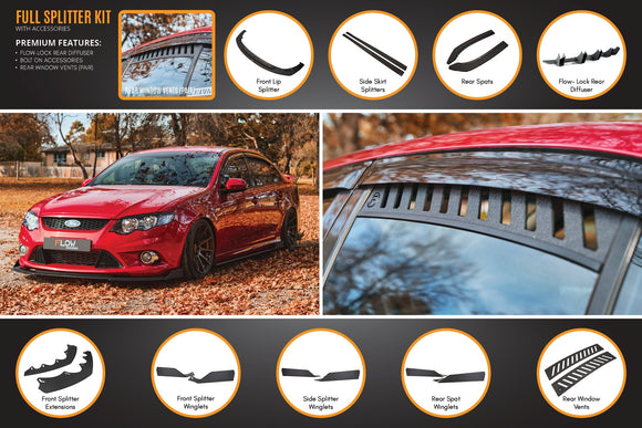 FLOW Designs  MK1 Falcon FG Full Lip Splitter Set - MODE Auto Concepts