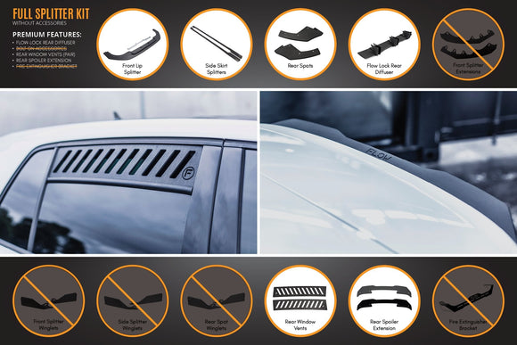 FLOW Designs  MK8 Golf GTI Full Lip Splitter Set - MODE Auto Concepts