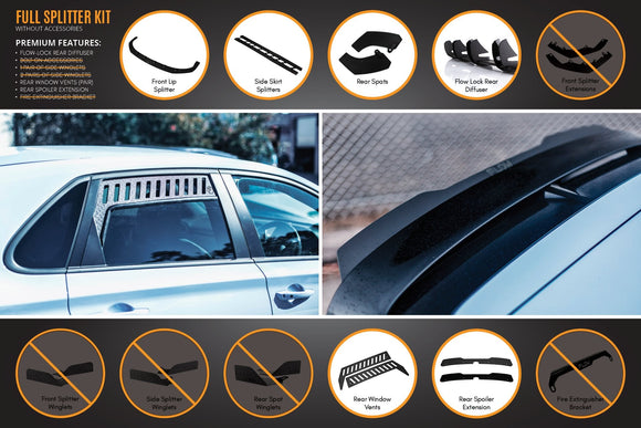 FLOW Designs  i30N Hatch PD (2018-2020) Full Lip Splitter Set - MODE Auto Concepts