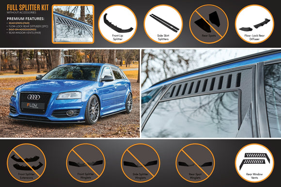 FLOW Designs  S3 8P2 Hatch (FL) Full Lip Splitter Set - MODE Auto Concepts