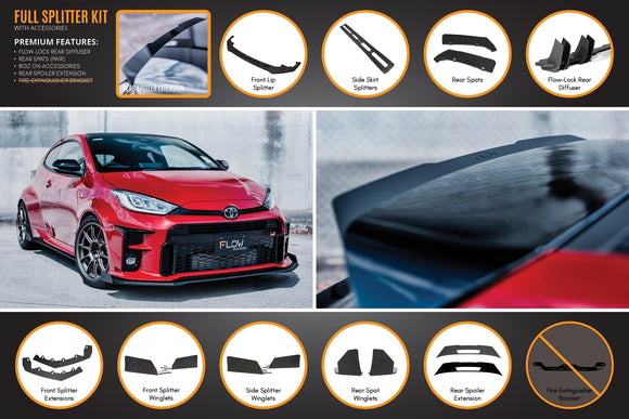 FLOW Designs  Yaris GR Full Lip Splitter Kit With Rear Diffuser - MODE Auto Concepts