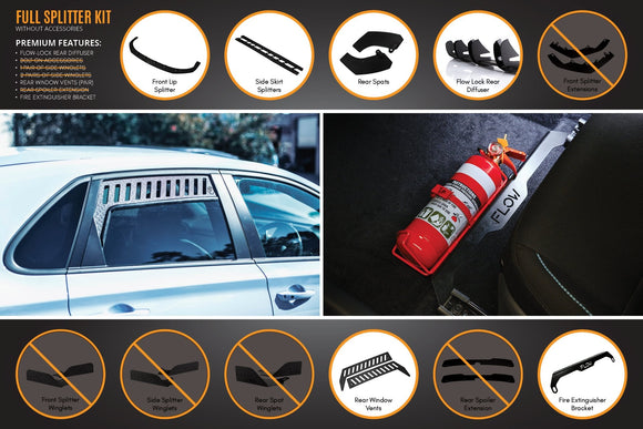 FLOW Designs  i30N Hatch PD (2018-2020) Full Lip Splitter Set - MODE Auto Concepts