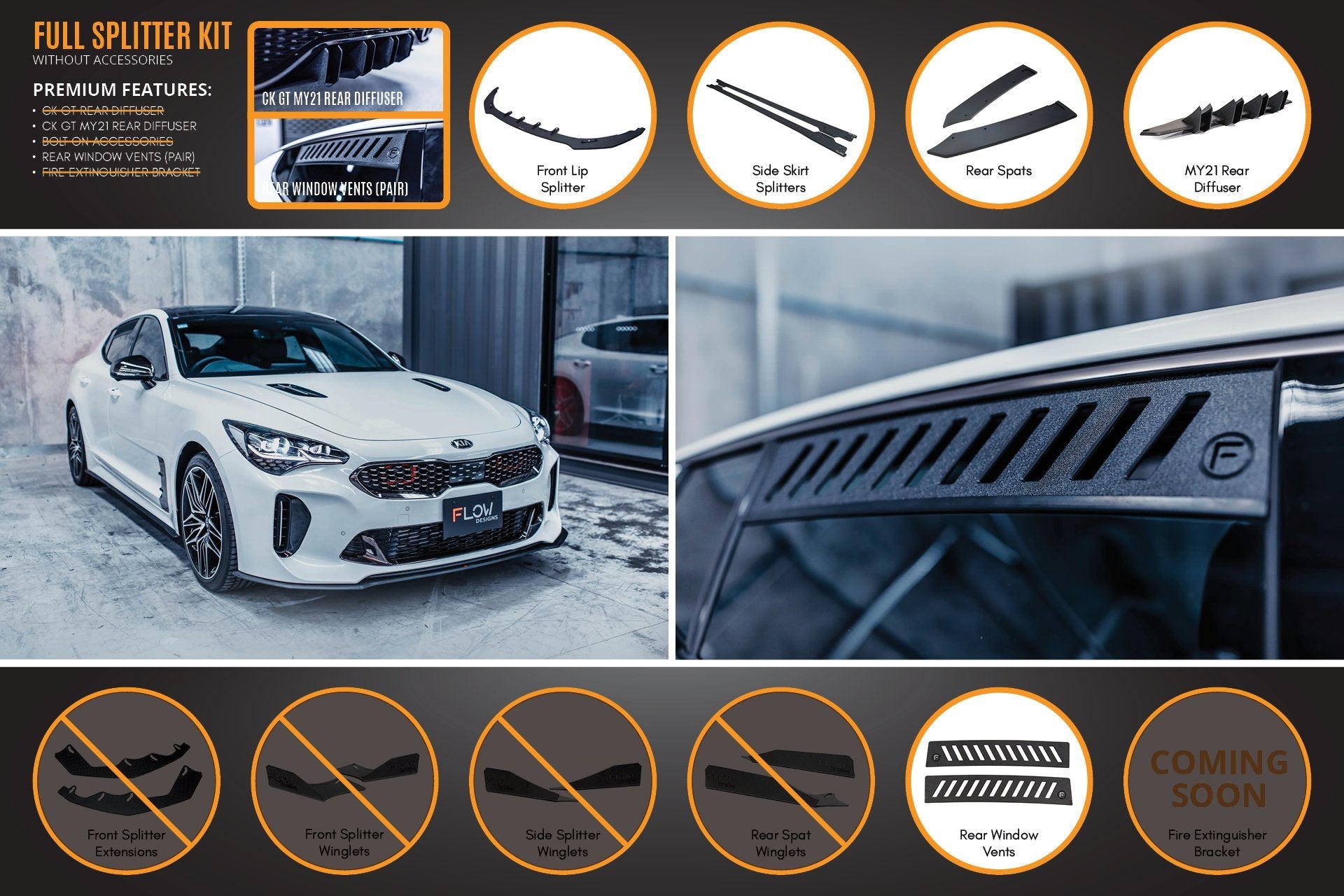 FLOW Designs  Stinger CK GT Full Lip Splitter Set - MODE Auto Concepts