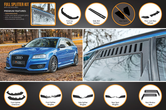 FLOW Designs  S3 8P2 Hatch (FL) Full Lip Splitter Set - MODE Auto Concepts