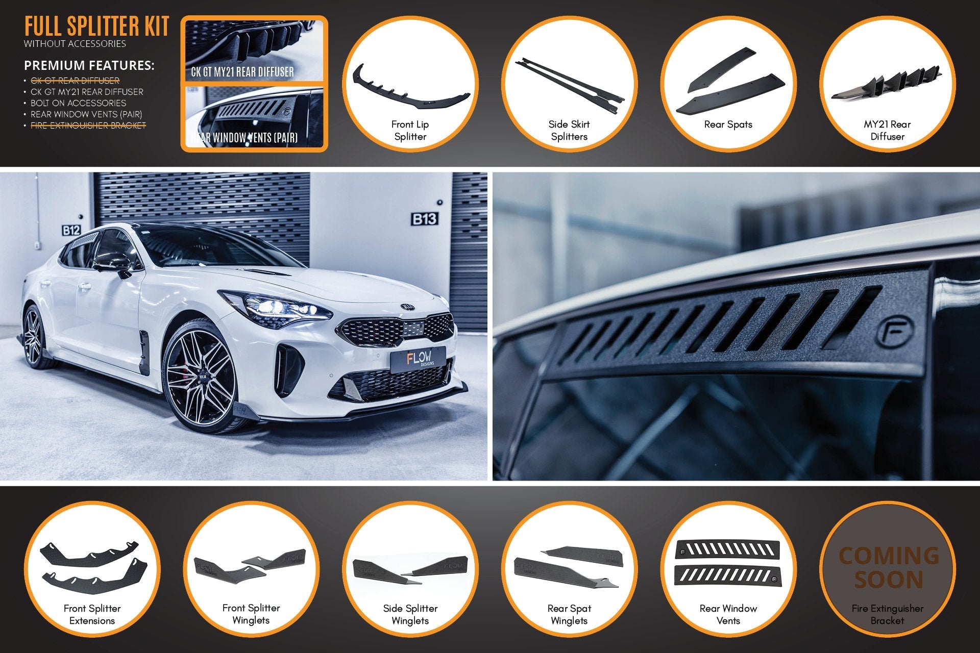 FLOW Designs  Stinger CK GT Full Lip Splitter Set - MODE Auto Concepts