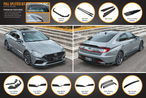 FLOW Designs  DN8 Sonata N Line 2020-2023 Full Lip Splitter Set - MODE Auto Concepts