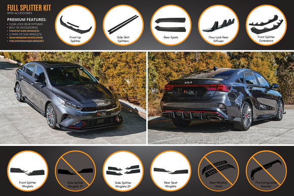 FLOW Designs  Cerato GT Sedan FL Full Lip Splitter Set - MODE Auto Concepts