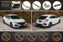 FLOW Designs  FK4/FK7 Civic RS Hatch FL Full Lip Splitter Set - MODE Auto Concepts