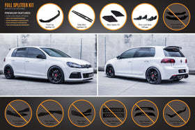 FLOW Designs  MK6 Golf R Full Lip Splitter Set WITHOUT Accessories - MODE Auto Concepts