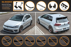 FLOW Designs  MK7 Golf R (USDM) Full Lip Splitter Set - MODE Auto Concepts