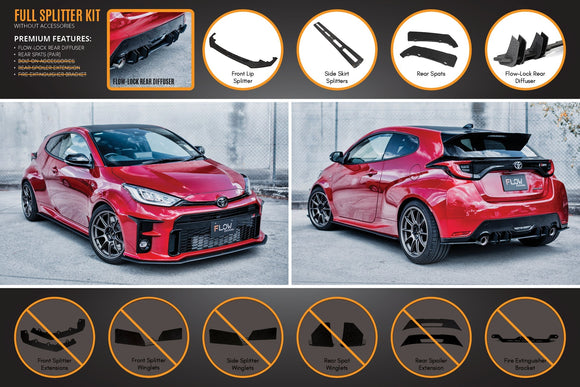 FLOW Designs  Yaris GR Full Lip Splitter Kit With Rear Diffuser - MODE Auto Concepts