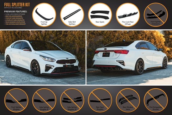 FLOW Designs  Cerato GT Sedan PFL Full Lip Splitter Set - MODE Auto Concepts