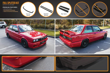 FLOW Designs  E30 M-Tech 2 Full Lip Splitter Set - MODE Auto Concepts