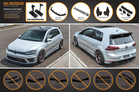 FLOW Designs  MK7 Golf R (EU/AU) Full Lip Splitter Set - MODE Auto Concepts