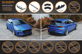 FLOW Designs  i30 SR Hatch (2017-2018) Full Lip Splitter Set - MODE Auto Concepts