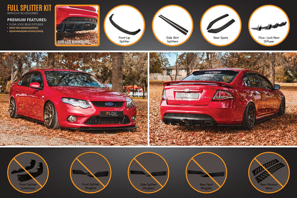 FLOW Designs  MK1 Falcon FG Full Lip Splitter Set - MODE Auto Concepts