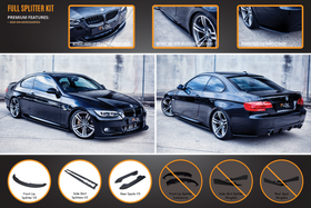 FLOW Designs  E92 M Pre LCI Sport Full Lip Splitter Set - MODE Auto Concepts