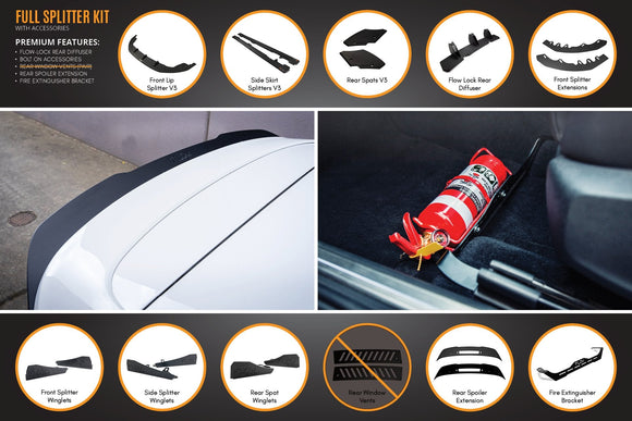 FLOW Designs  MK6 Golf GTI Full Lip Splitter Set - MODE Auto Concepts