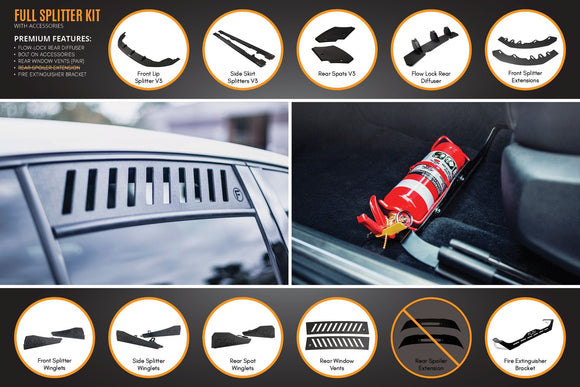 FLOW Designs  MK6 Golf GTI Full Lip Splitter Set - MODE Auto Concepts