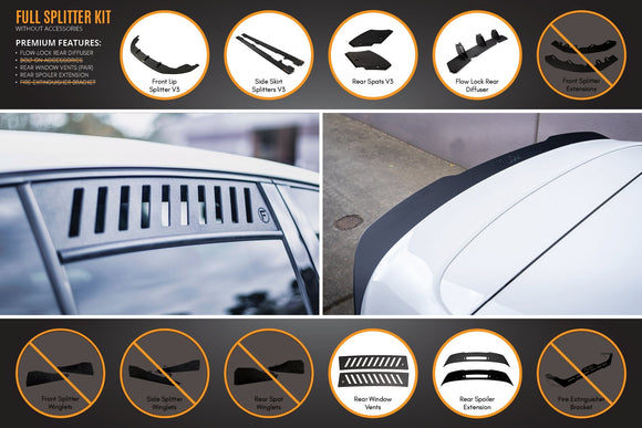 FLOW Designs  MK6 Golf GTI Full Lip Splitter Set - MODE Auto Concepts