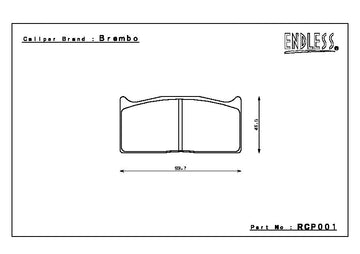 Endless Brake Pad Set RCP001 S580 20mm - 0