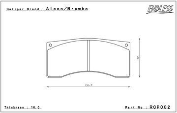 Endless Brake Pad Set RCP002 N84M 25mm - 0