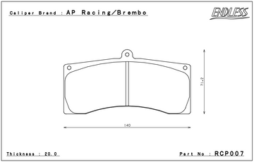Endless Brake Pad Set RCP007 N84M 25mm - 0