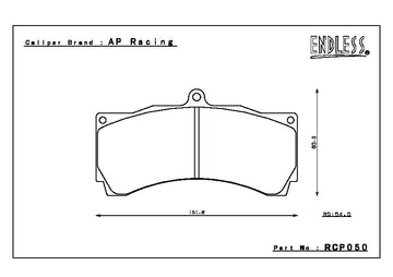 Endless Brake Pad Set RCP050 S580 18mm - 0