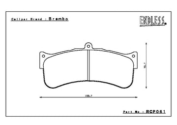 Endless Brake Pad Set RCP061 W003 29mm - 0