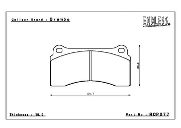 Endless Brake Pad Set RCP077 ME20 17mm - 0