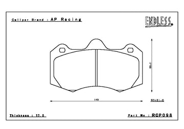 Endless Brake Pad Set RCP098 N84M - 0