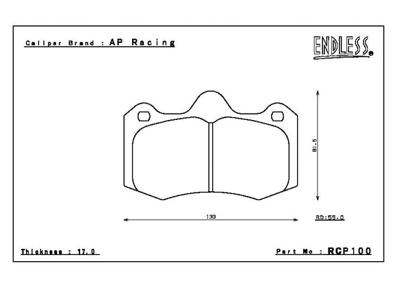 Endless Brake Pad Set RCP100 MX72