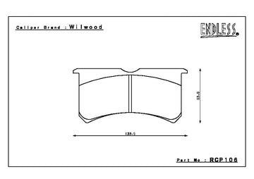 Endless Brake Pad Set RCP106 MX72 20mm - 0