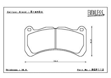 Endless Brake Pad Set RCP112 ME20 - 0