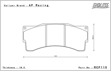 Endless Brake Pad Set RCP115 N84M 25mm - 0