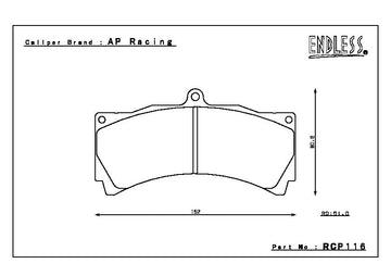 Endless Brake Pad Set RCP116 MX72 18mm - 0