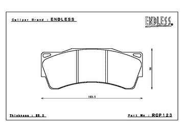 Endless Brake Pad Set RCP123 W003 - 0