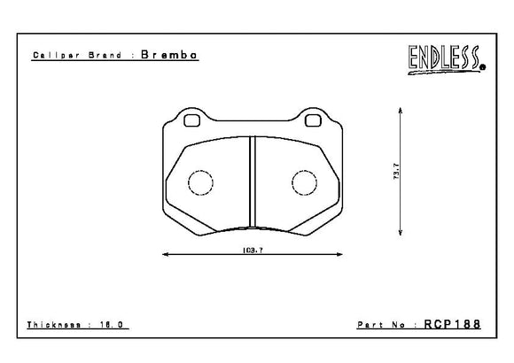 Endless Brake Pad Set RCP188 MX72