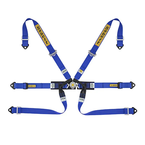 Sabelt 6-Point Alloy FORMULA Harness – 2" Shoulder / Lap Belts (Pull-Up) (Blue)