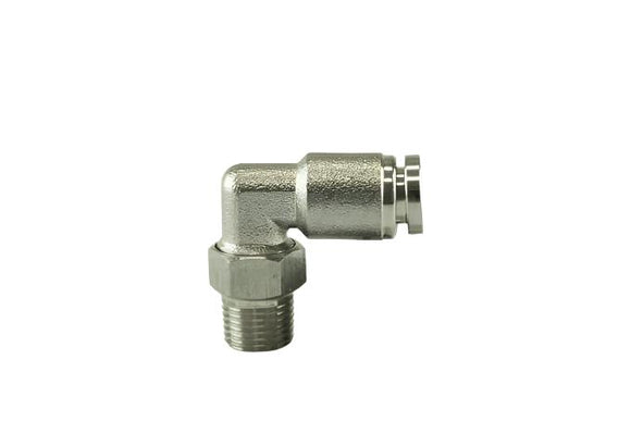 Turbosmart 1/8" NPT to 1/4" Nylon 90 Degree Pushloc Stainless Steel Fitting - MODE Auto Concepts