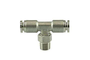 Turbosmart 1/8" NPT to 1/4" Nylon Tee Pushloc Stainless Steel Fitting - MODE Auto Concepts